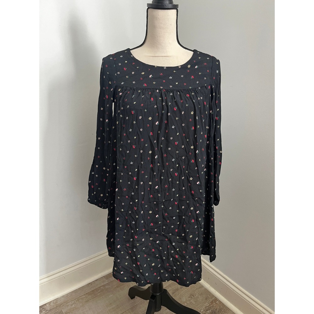 Hatch Black Floral Maternity Dress XS Long Sleeve Cottagecore Boho Chic Babydoll